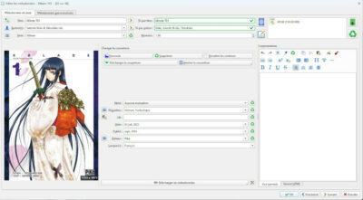 Saisie des métadonnées d'un manga numérique sur le logiciel Calibre