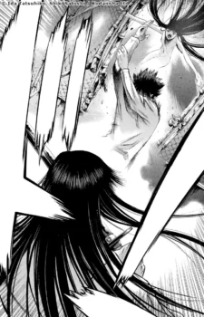 Harumi, contrôlé par Kûshirô, s'élance contre Saburô