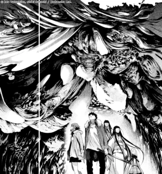 Takemi, Harumi, Saburô, Mana et Loulou Lau explorent la tour de Yamata